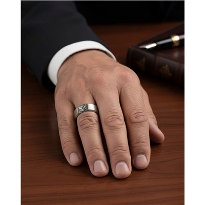 Кольцо из нержавеющей стали с гравировкой герба России