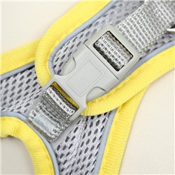 Комплект с мягкой шлейкой, быстросъемный, M, поводок 140×1.5 см, ОШ 38-44 см, ОГ 44-50 см, жёлтый