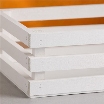 Кашпо для цветов Classic, 30×20×9.5 см, деревянное, белое