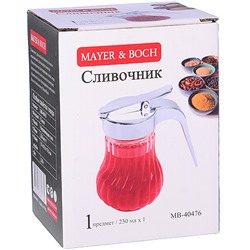 40476 Сливочник с крышкой 230 мл стекло/нерж MB (х96)