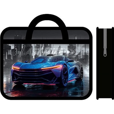 Папка пластиковая А4 на молнии с ручками 33х26х7,5 см ПМ-А4-25 " НОЧНАЯ ГОНКА 2026" Пчелка