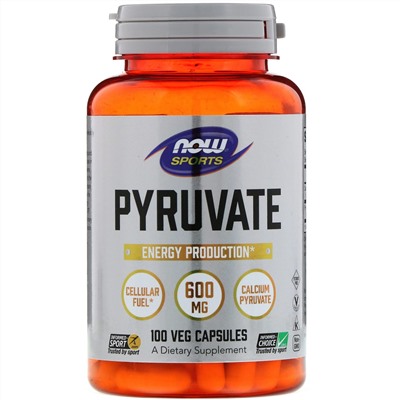 Now Foods, Пируват, 600 мг, 100 капсул