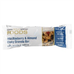 California Gold Nutrition, Foods, жевательные батончики-мюсли с дикой голубикой и миндалем, 12 батончиков весом 1,4 унции (40 г) каждый