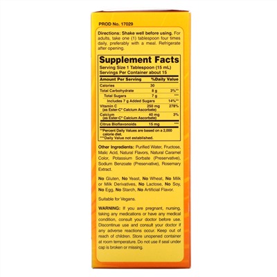 American Health, Ester-C в жидкой форме с биофлавоноидами цитрусовых, ягодный вкус, 250 мг, 237 мл (8 жидк. унций)
