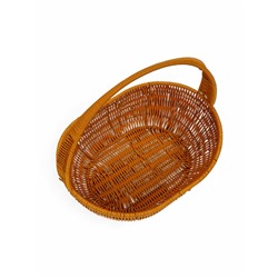 Корзина плетёная для хранения, 34×26×14 см, ручка h=20 см, коричневая