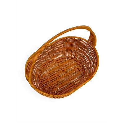 Корзина плетёная для хранения, 34×26×14 см, ручка h=20 см, коричневая