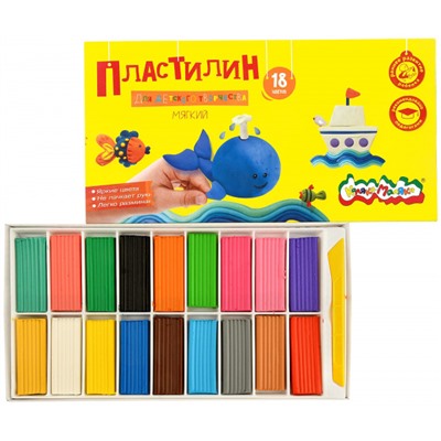Пластилин  18цв 270 гр. ПКМ18-П Каляка-Маляка