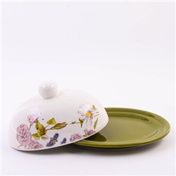 60258 Масленка с крышкой 2пр Розовый сад доломит LR (х24)