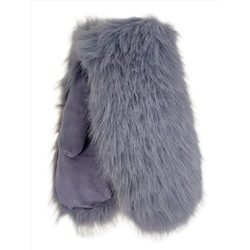 Зимние женские варежки, цвет серый