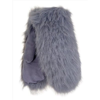 Зимние женские варежки, цвет серый