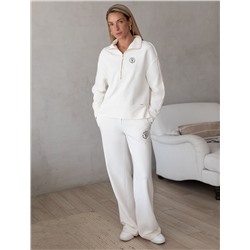 Джемпер с воротом на молнии из петельчатого  футера трехнитки с эластаном