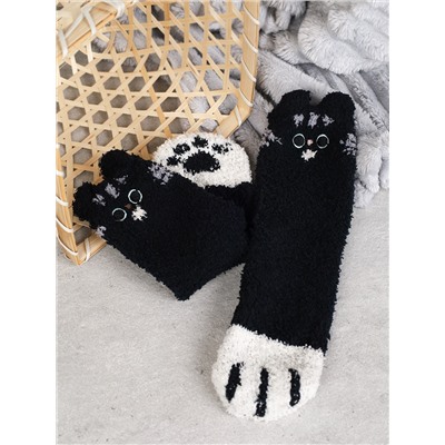 Носки женские флисовые р. 35-40 Лапки новогодний № 5 / MNZ-19/5 /721638