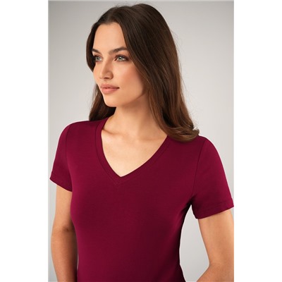 Женская футболка из вискозы с V-вырезом Happyfox