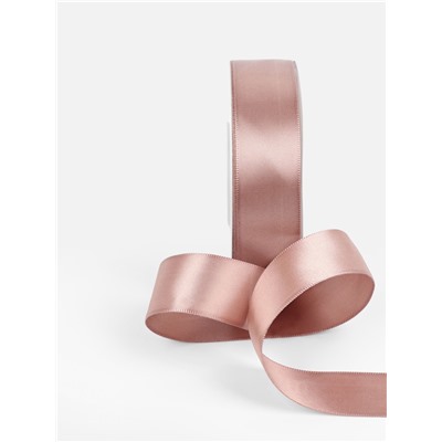 Лента атласная TEIRA, двухсторонняя, 25 мм, 25±1 м, бежевая