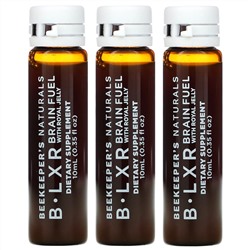 Beekeeper's Naturals, B. LXR Brain Fuel, 3 Vials, 0.35 fl oz  (10 ml) Each