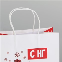 Пакет подарочный новогодний «А вас также», 22×22×11 см