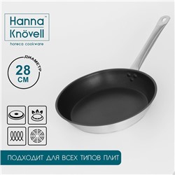 Сковорода Hanna Knövell, d=28 см, h=5.5, толщина стенки 0.6 мм, длина ручки 25 см, индукция, антипригарное покрытие, нержавеющая сталь