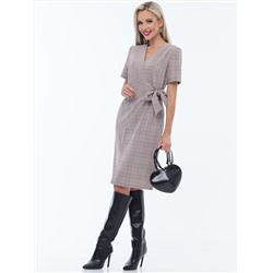 Платье в клетку с имитацией запаха