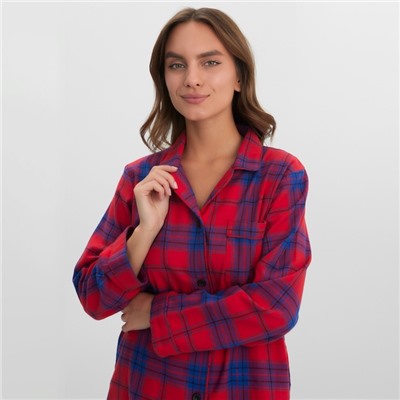 Пижама женская из фланели (рубашка и брюки) KAFTAN, размер 40-42