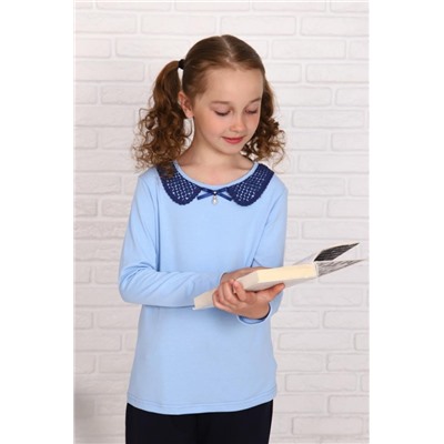 Джемпер Евгения дл. рукав (Голубой-темносиний)