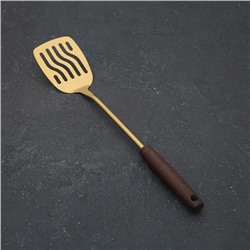 Лопатка с отверстиями «Прайм», длина 39.5 см, нержавеющая сталь, цвет металла золотой