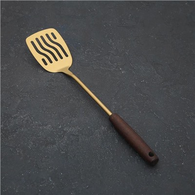 Лопатка с отверстиями «Прайм», длина 39.5 см, нержавеющая сталь, цвет металла золотой