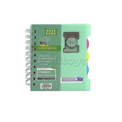 Записная книжка А6, клетка, 120 л., "Пастельные тона. АВСD "