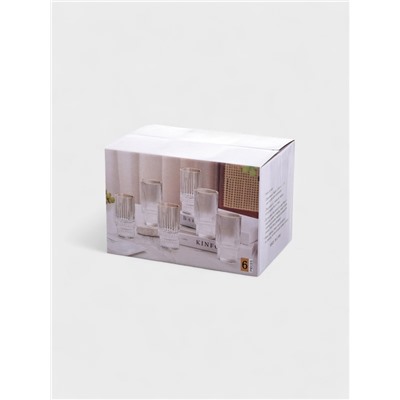 Набор стаканов «Грани», 450 мл, с золотой отводкой, 6 шт., стекло, прозрачный