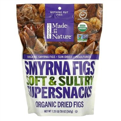 Made in Nature, Organic Dried Smyrna Figs, Soft & Sultry Supersnacks, 20 oz (567 g)