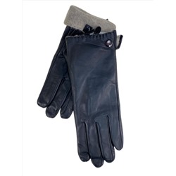 Женские  демисезонные перчатки из натуральной кожи, цвет черный