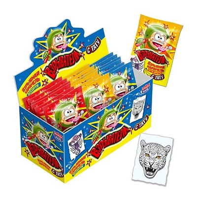 Взрывная карамель "Взрыватели" с татуировкой ассорти 2гр*50шт