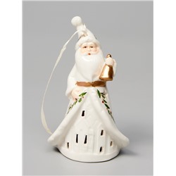 Светодиодная подвеска «Дед Мороз в белом», 10.8×6.4×5 см, 1 LED, от батареек LR44×3, свечение тёплое белое