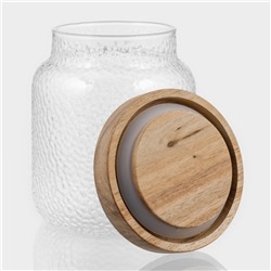 Банка для хранения сыпучих продуктов «Винни», 600 мл, 9×12 см, с деревянной крышкой, стекло