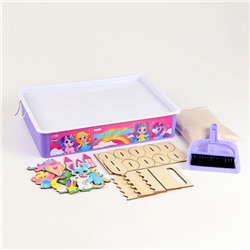 Планшет «Рисование песком», 27×39 см, песок 1 кг, 10 фигурок, набор для творчества