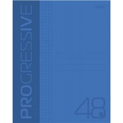Тетрадь  48л клетка пластиковая обложка "PROGRESSIVE" Синяя (064883) Хатбер
