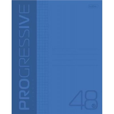 Тетрадь  48л клетка пластиковая обложка "PROGRESSIVE" Синяя (064883) Хатбер