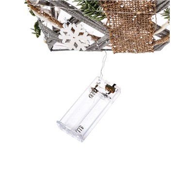 УЦЕНКА Фигура световая «Подарки Еловая ветвь» 15×20×25 см, 90LED, фиксинг, ААх2, Т/БЕЛЫЙ