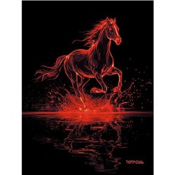 Тетрадь  80л клетка на спирали "Огненный конь" второй блок  С0062-06 КТС-ПРО