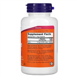 Now Foods, биотин, 5000 мкг, 120 вегетарианских капсул