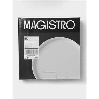 Тарелки Magistro White Snow, набор 2 шт., d=16.5 см, фарфор, белые