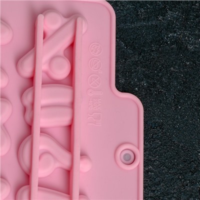 Форма для шоколада Доляна «Цифры», силикон, 30.2×16 см, 28 ячеек, МИКС