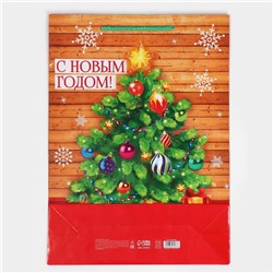 Пакет подарочный новогодний ламинированный «С Новым годом», L 28×38×9 см