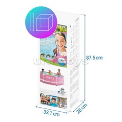 Бассейн каркасный Metal Frame Pool, с фильтром, розовый, от 6 лет, 28292NP INTEX