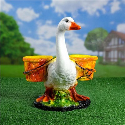 Декоративное кашпо для цветов «Гусь», 30×34×40 см, гипс