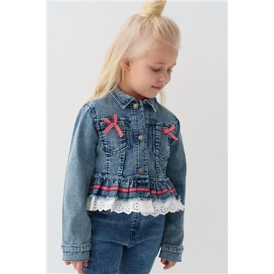 Куртка текстильная джинсовая для девочек PLAYTODAY, 1240248