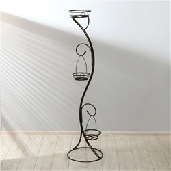 Подставка для цветов, напольная, разборная, на 3 горшка, d=18 см, бронзовая