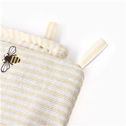 Кухонный набор Доляна «Пчёлки»: варежка 20×27 см, прихватка 19×19 см, рогожка 164 г/м², 100% хлопок