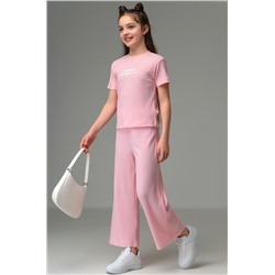 Летний костюм для девочки в рубчик-лапша Happyfox