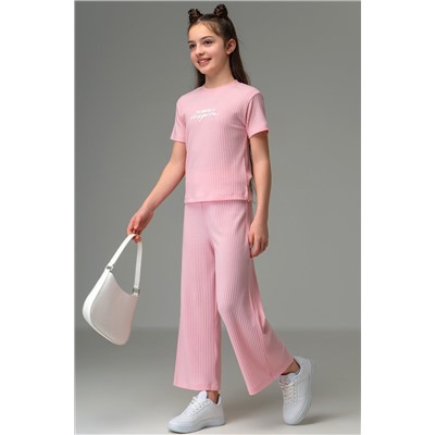 Летний костюм для девочки в рубчик-лапша Happyfox