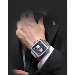 Часы наручные кварцевые мужские, d=4.35 см, длина l=22 см, с хронографом, 3 АТМ, светящиеся
